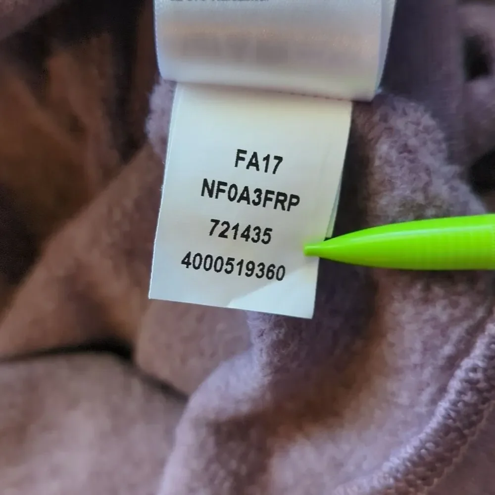 The North Face Hoodie Sweatshirt Womens XL Purple Gray Full Zip Outdoor